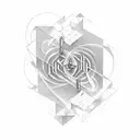 A surrealistic design combining music notes and trap symbols tattoo design idea