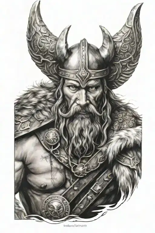 Viking warrior wearing a wolf head, ssbn submarine tattoo design idea
