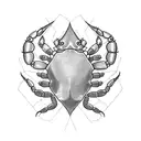 2 little crabs one in front of another that means zodiac cancer and fraternity tattoo design idea