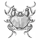 2 little crabs one in front of another that means zodiac cancer and fraternity tattoo design idea