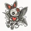 voodoo doll love heart tattoo design idea