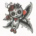 voodoo doll love heart tattoo design idea