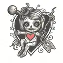 voodoo doll love heart tattoo design idea