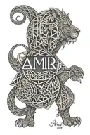 amir name intertwined   tattoo design idea