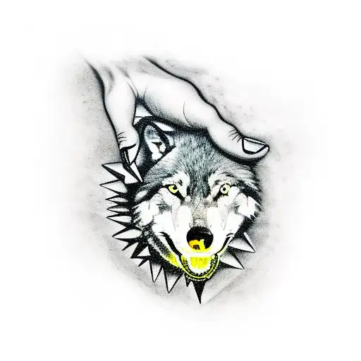 A wolf's paw with sharp claws emerging from a dark abyss tattoo design idea