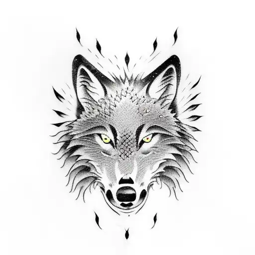 A wolf's paw with sharp claws emerging from a dark abyss tattoo design idea
