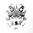 A wolf's paw with sharp claws emerging from a dark abyss tattoo design idea