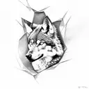 A wolf's paw with sharp claws emerging from a dark abyss tattoo design idea