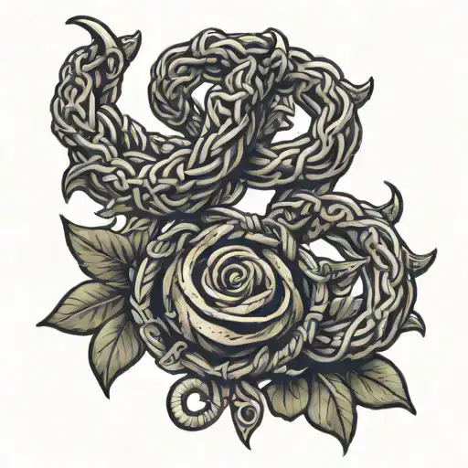 semi colon and noose knot tattoo design idea