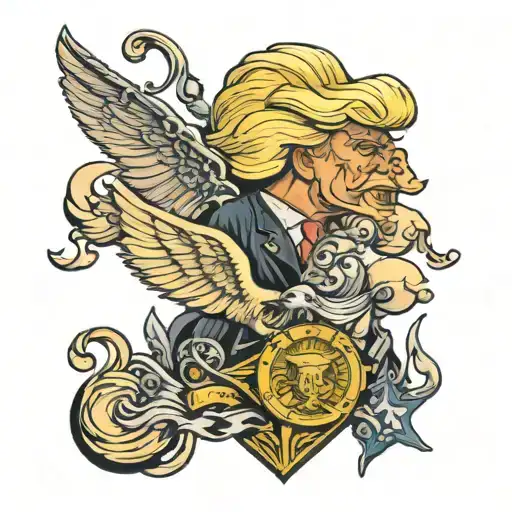 Donald Trump Q army  tattoo design idea