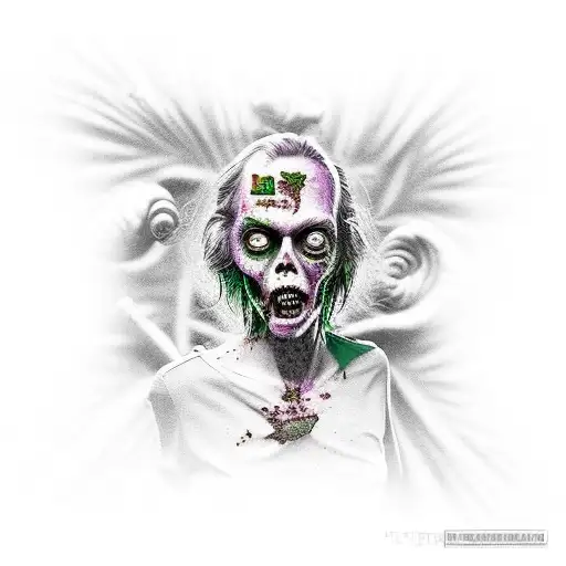 marijuana zombie tattoo design idea