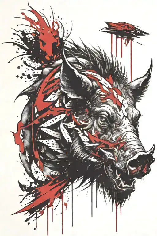 boar head tattoo design idea