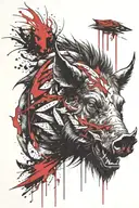 boar head tattoo design idea
