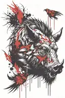 boar head tattoo design idea