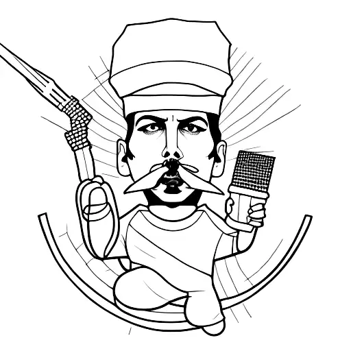 minimalist Freddie mercury  tattoo design idea
