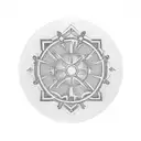 circle design. fist in the centre. text inside the outer edge of the circle saying Brazillian Jiujutsu - We move in sile tattoo design idea