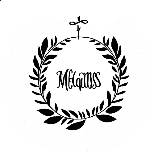 laurus wreath with words "semper magis"  tattoo design idea