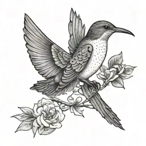 a bass and a hummingbird  mom and dad  memorial  tattoo design idea