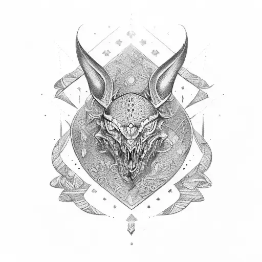 Temet nosce lettering with heraldic decoration tattoo design idea