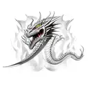 Dragon wrapped around a sword  tattoo design idea