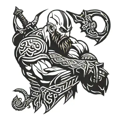 god of war kratos weapons tattoo design idea