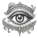 sad eye with loss that has the egyption symbol of proctection  tattoo design idea