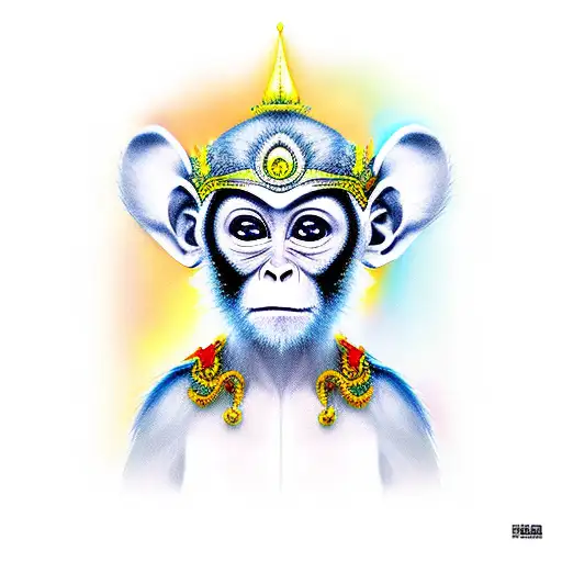 baby monkey king tattoo design idea