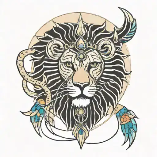 Egyptian Goddess lion tattoo design idea
