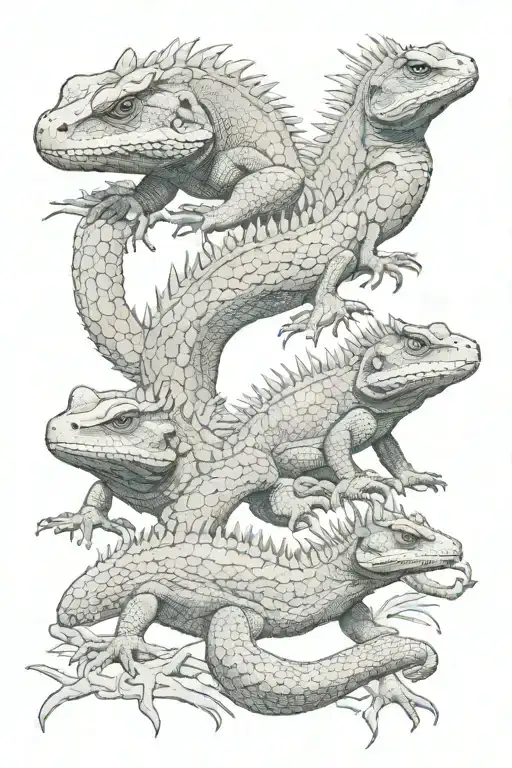 Australian frilled neck lizard, bearded dragon, thorny devil ,big Goanna  AUSTRALIAN posionus snakes/pythons  tattoo design idea