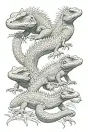 Australian frilled neck lizard, bearded dragon, thorny devil ,big Goanna  AUSTRALIAN posionus snakes/pythons  tattoo design idea
