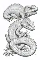 Australian frilled neck lizard, bearded dragon, thorny devil ,big Goanna  AUSTRALIAN posionus snakes/pythons  tattoo design idea