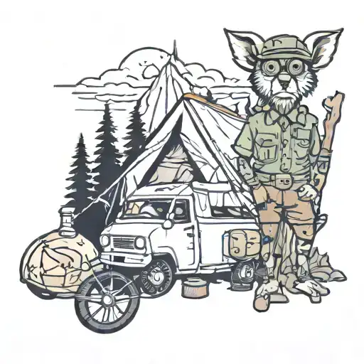 something funny about scouting and camping  tattoo design idea