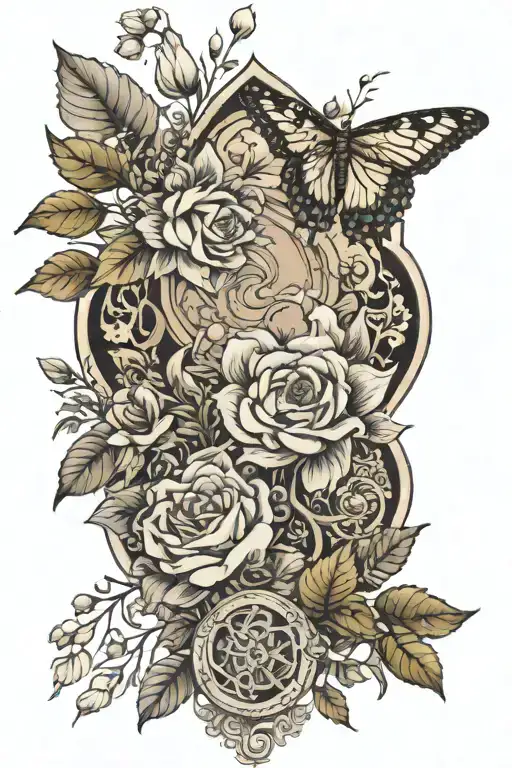 earthy vintage ethereal tattoo design idea