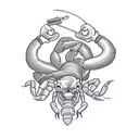 Half human half scorpion archer tattoo design idea