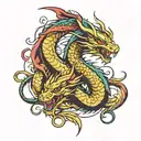 double dragon wrapped tattoo design idea