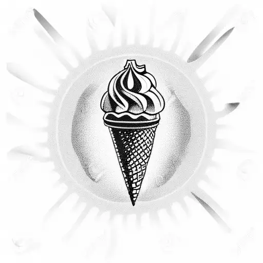 ice cream cone tattoo design idea