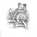 steam engine tattoo design idea