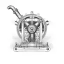 steam engine tattoo design idea
