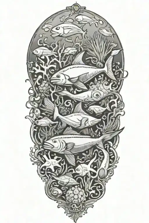 marine life tattoo design idea