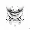 lips with eye  tattoo design idea