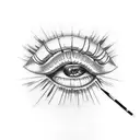 lips with eye  tattoo design idea