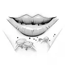lips with eye  tattoo design idea