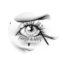 lips with eye  tattoo design idea