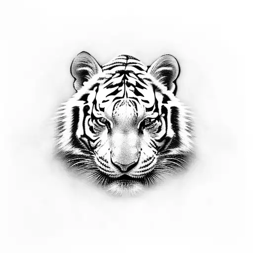 White tiger tattoo design idea