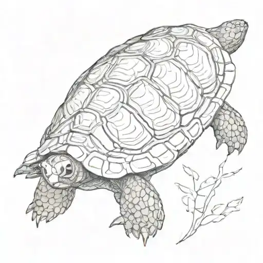 Only Tortoise shell from bird eye view tattoo design idea