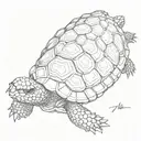 Only Tortoise shell from bird eye view tattoo design idea