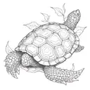 Only Tortoise shell from bird eye view tattoo design idea