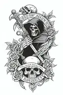 Sons of anarchy reaper with memento mori memento vivere tattoo design idea