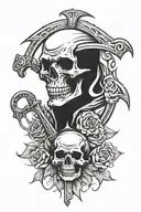 Sons of anarchy reaper with memento mori memento vivere tattoo design idea