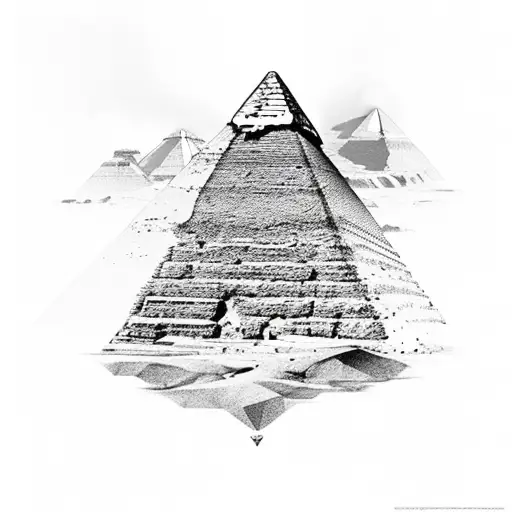 pyramids, path, alchemist tattoo design idea